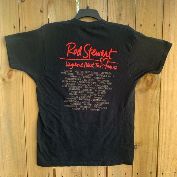 Vintage 90s Rod Stewart Band T-Shirt Vagabond Heart 1991-1992  Tour T-Shirt XL - Picture 4 of 7